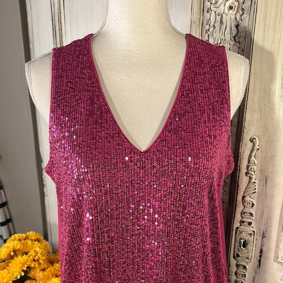 MICHAEL Michael Kors Sequin Sleeveless Top - Pink - Picture 3 of 9
